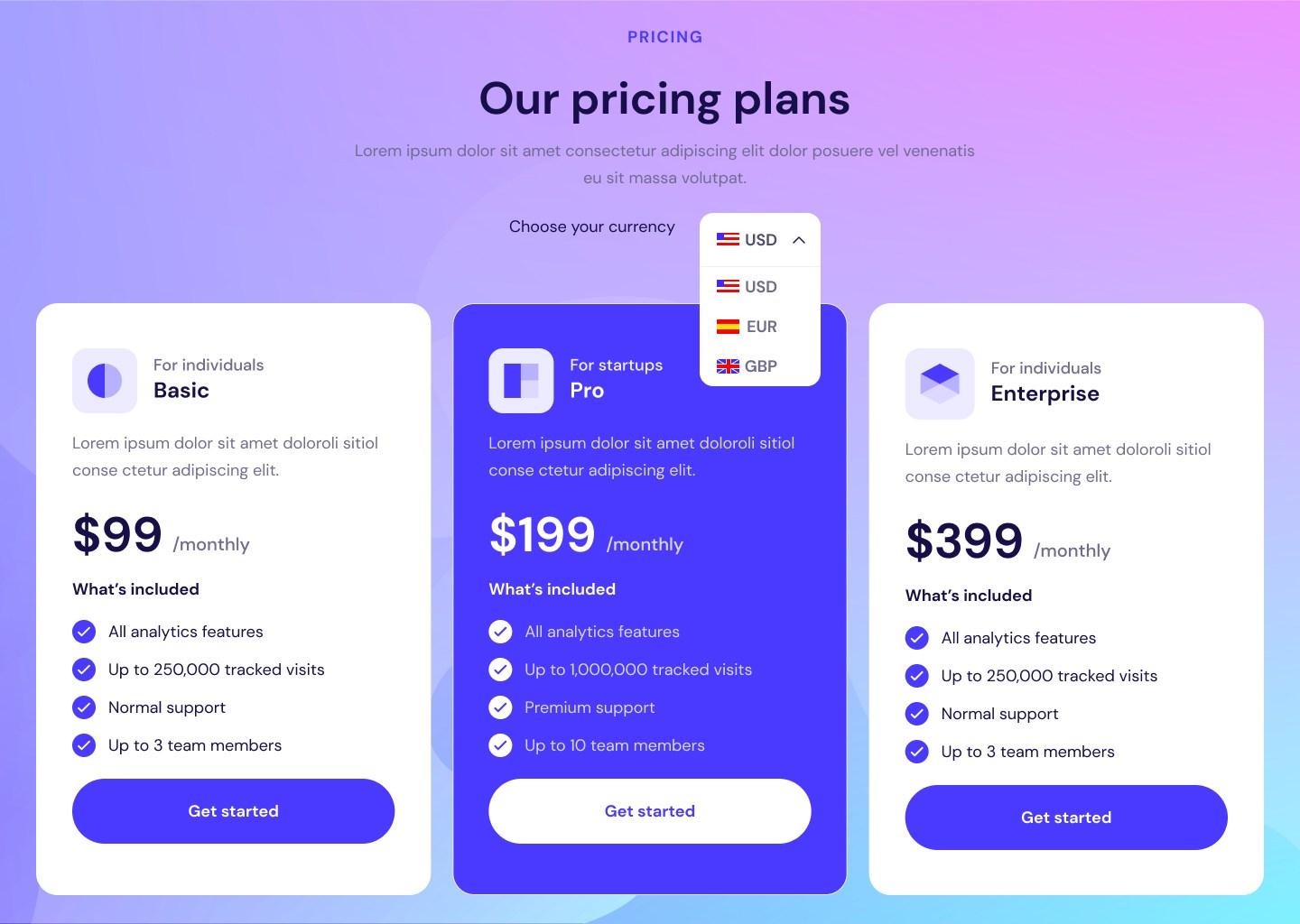 Bootstrap5 Pricing