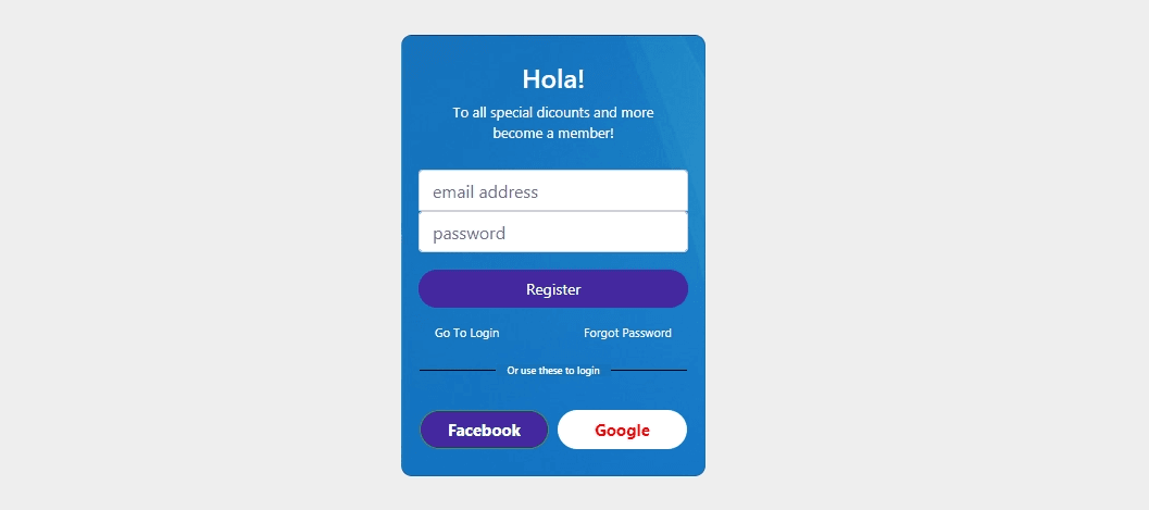 Login form template