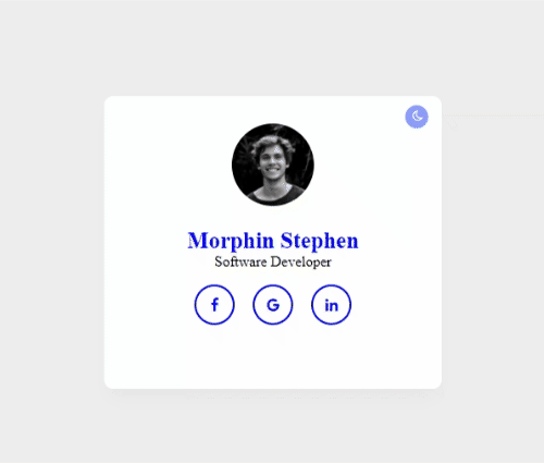 user profile with transition effect using dark/light mode