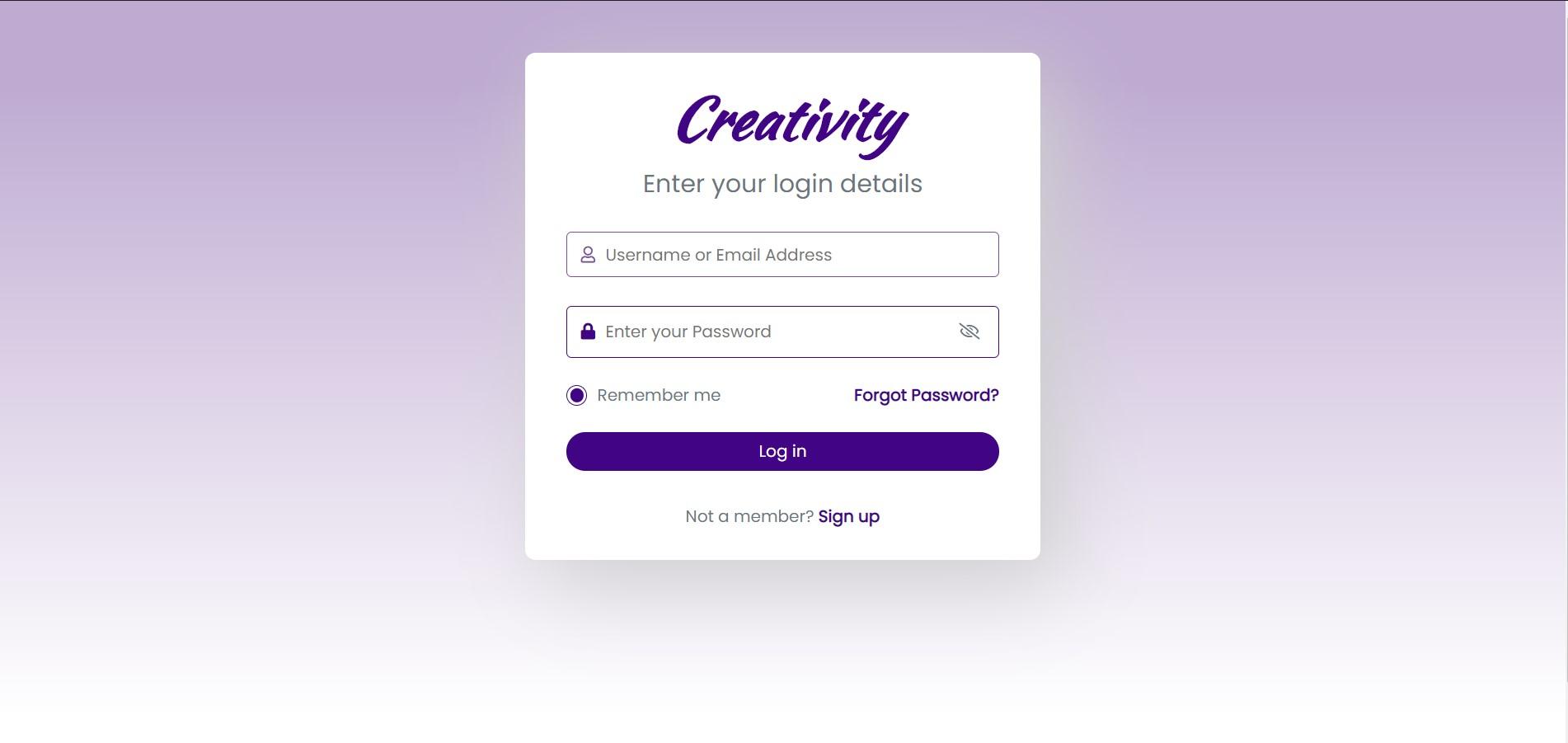 Fancy user login form