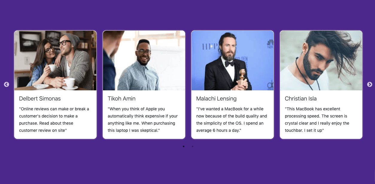 Bootstrap 4 our services page template Example