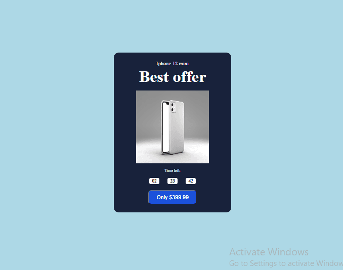 online shopping card template with hover effect