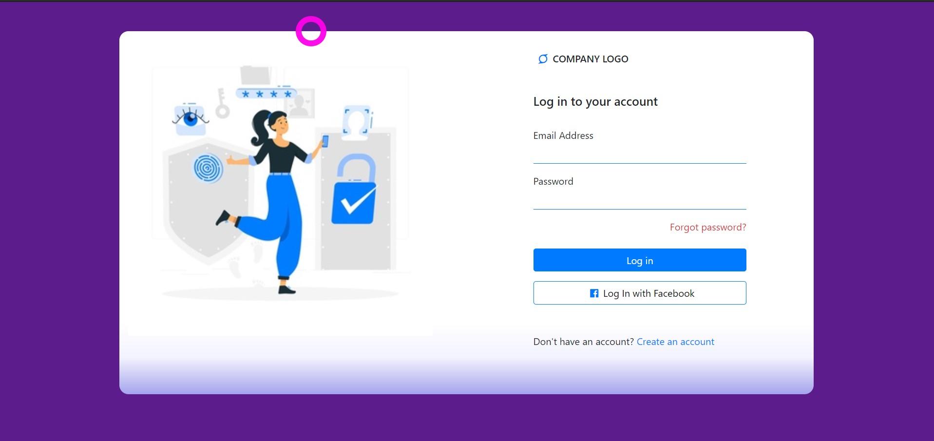 Fancy login form with Facebook