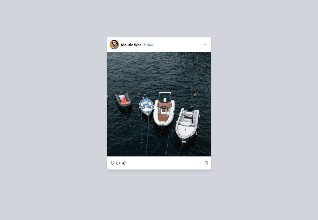 Bootstrap 5 facebook post template Example