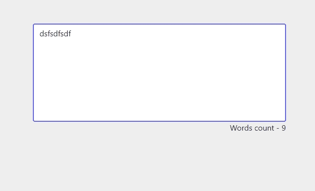 character count validation with textarea