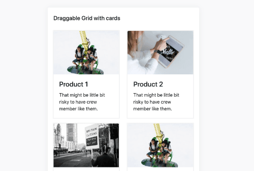 Draggable Grid with cards