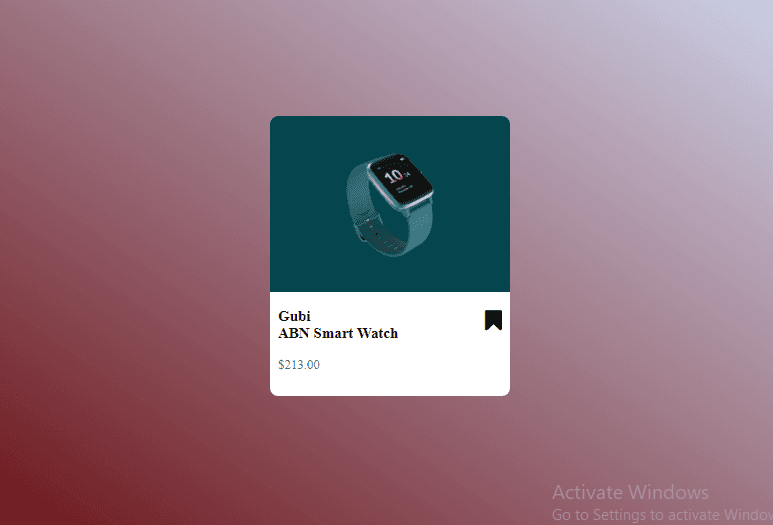 product card template with bookmark option