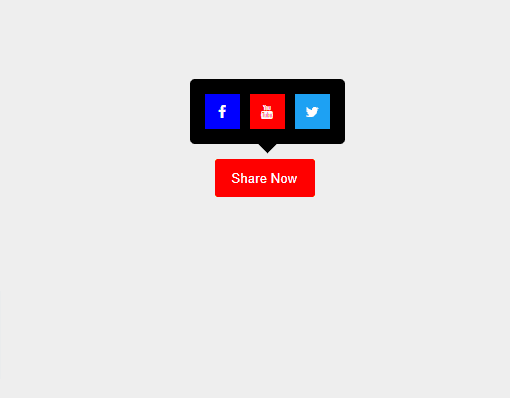 social media icons tooltip on hover effect