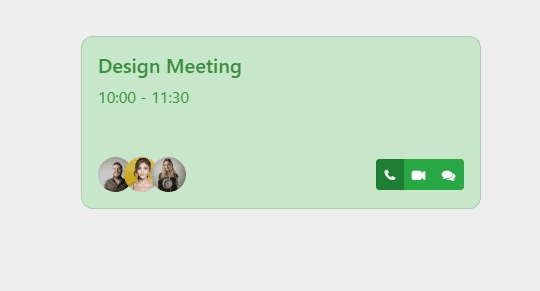 business meetings card with button group