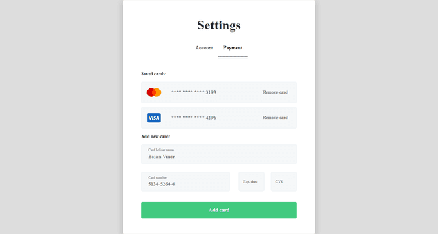 Bootstrap 4 Payment form with three transfer options Example