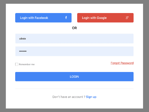 Login using facebook and google plus