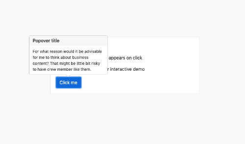 Basic popover on top on click