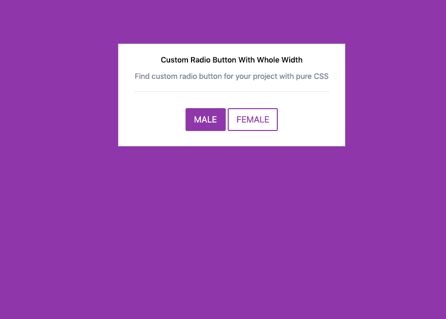 Custom Radio Button With Whole Width