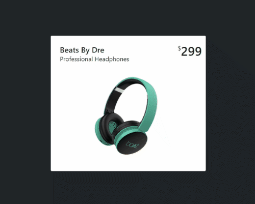 ecommerce product card with animation effect