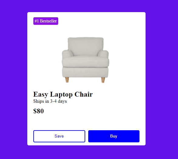 ecommerce product card with badge