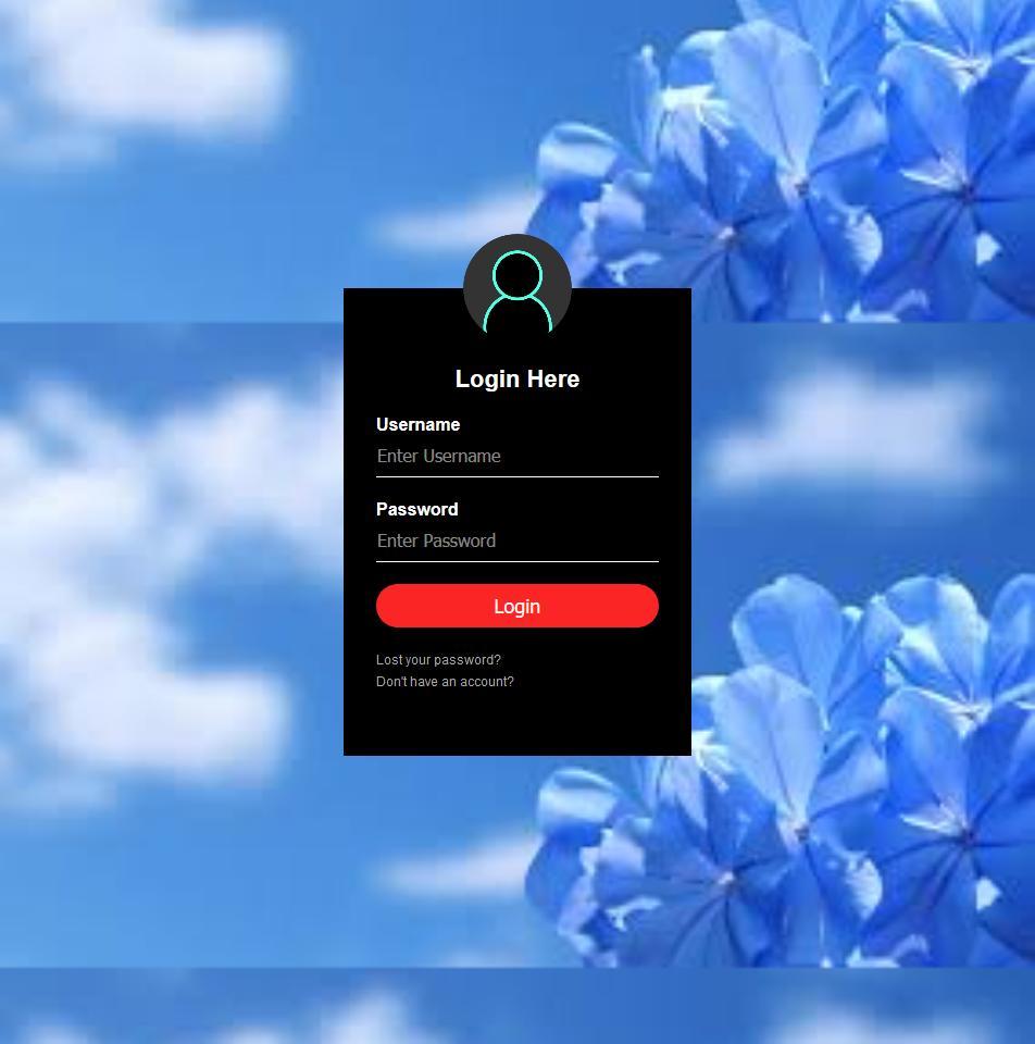 login form with background image