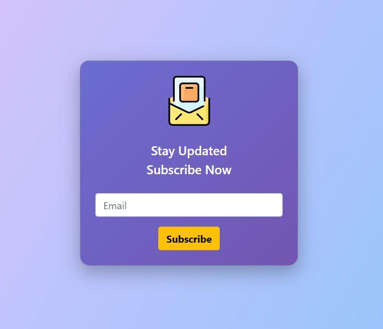 Newsletter with hover effect