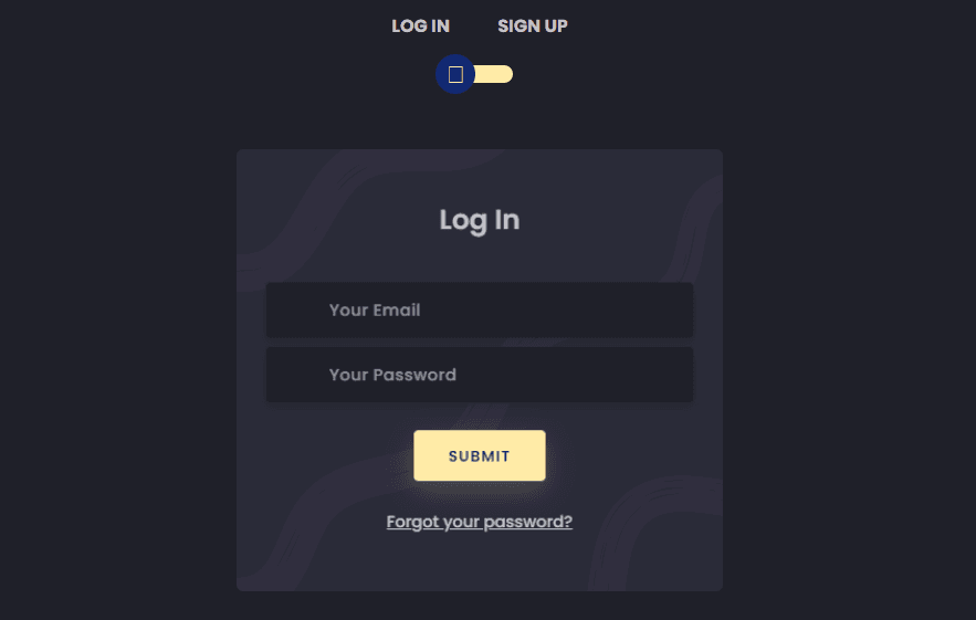 Login form black