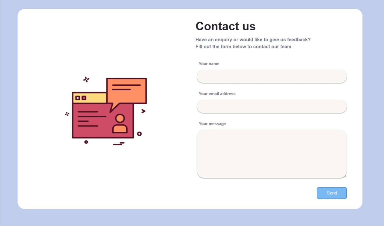 Bootstrap 5 contact us with box shadow Example