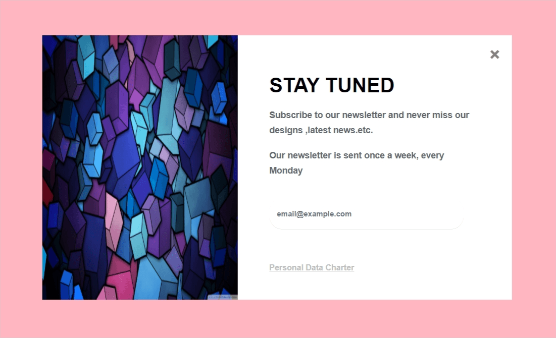Subscribe to our newsletter modal form