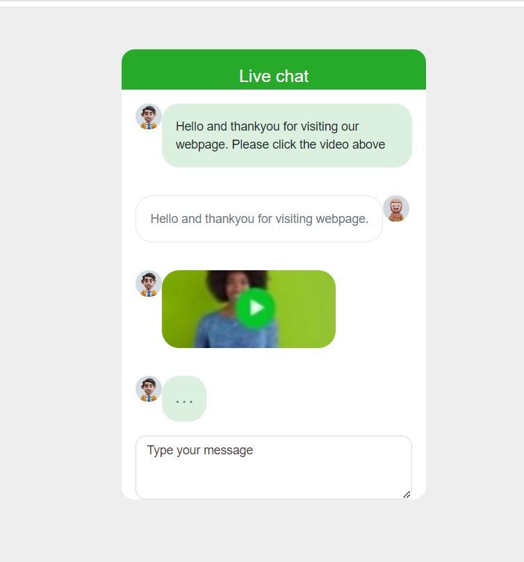 Chat card with live chat and use icon