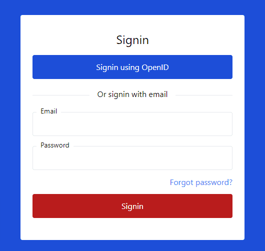 login form