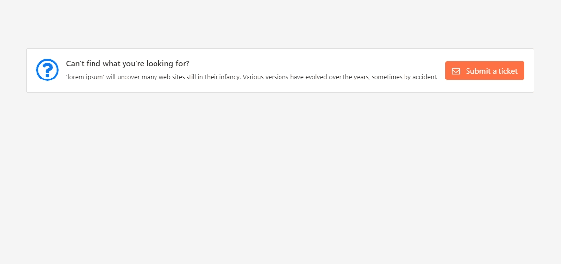 submit a ticket card for footer