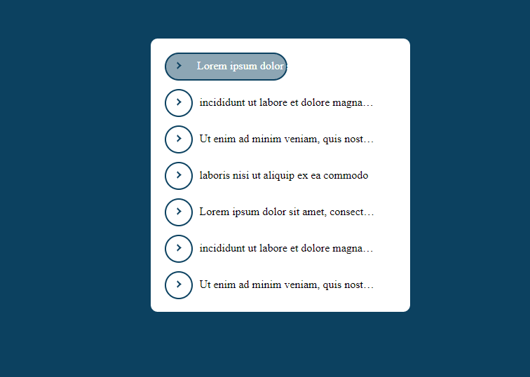 animation list items with hover effect