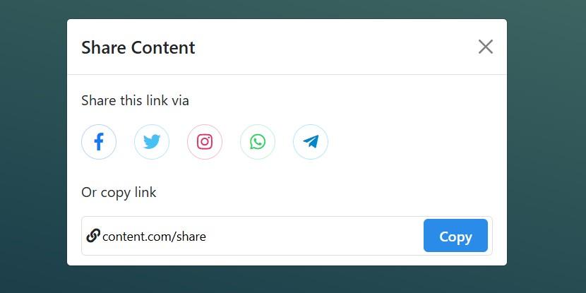 Share links using Modal