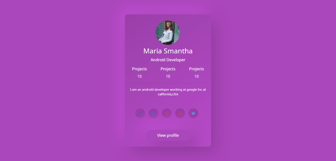 Bootstrap 4 Profile overview template Example