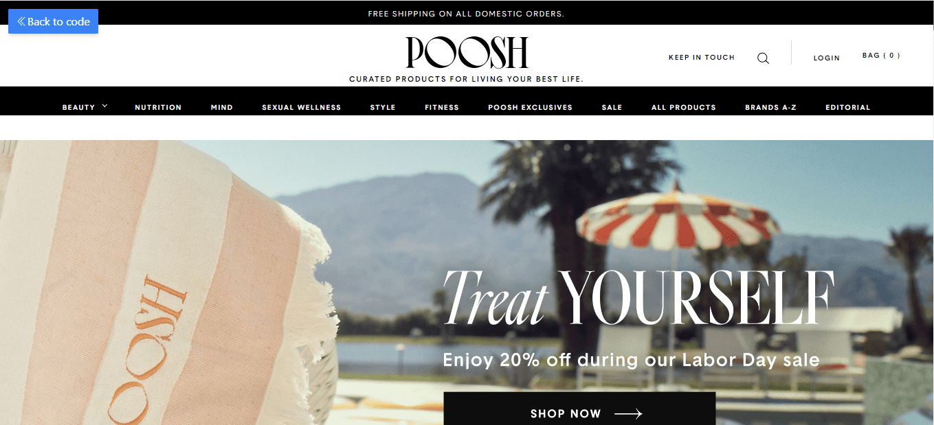 eCommerce website template