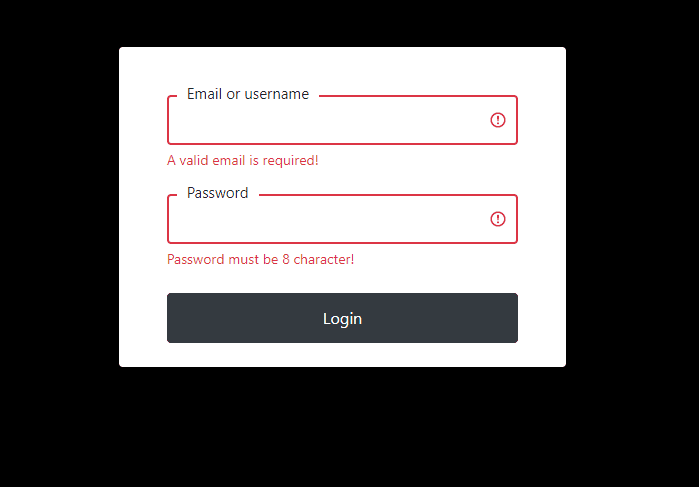 validation login form using vue.js