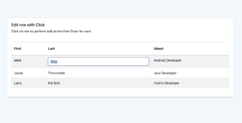 responsive inline editable table row