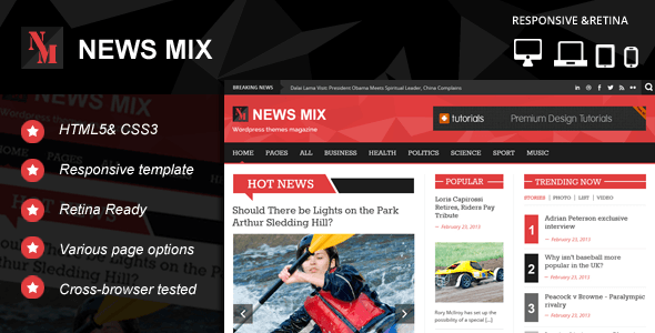 News Mix Responsive HTML 5 Website Template
