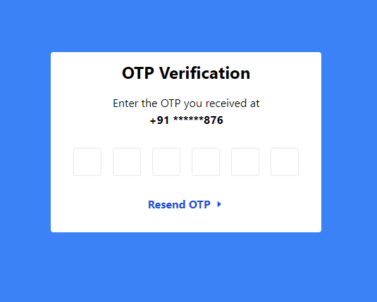 verify OTP validation using inputs