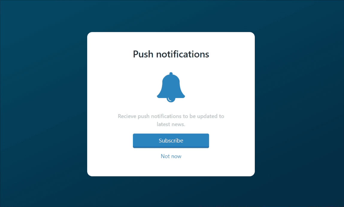 Push notification Modal