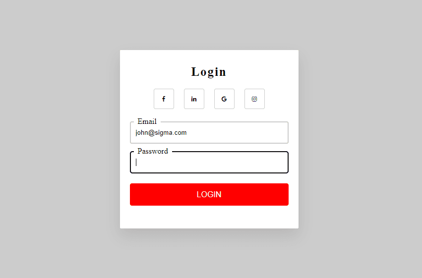 login form with validation using hooks