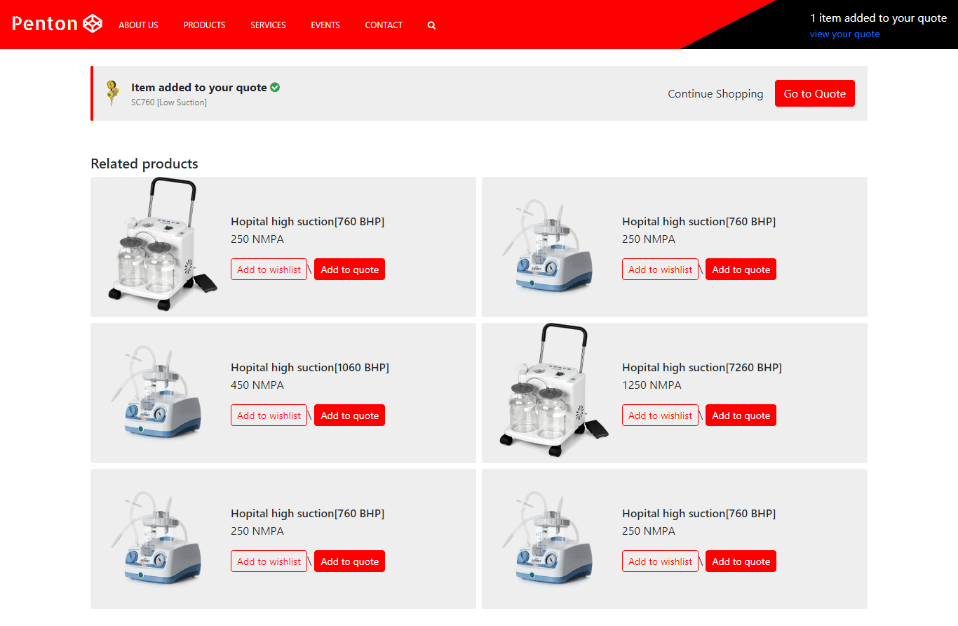 ecommerce product listings with navbar