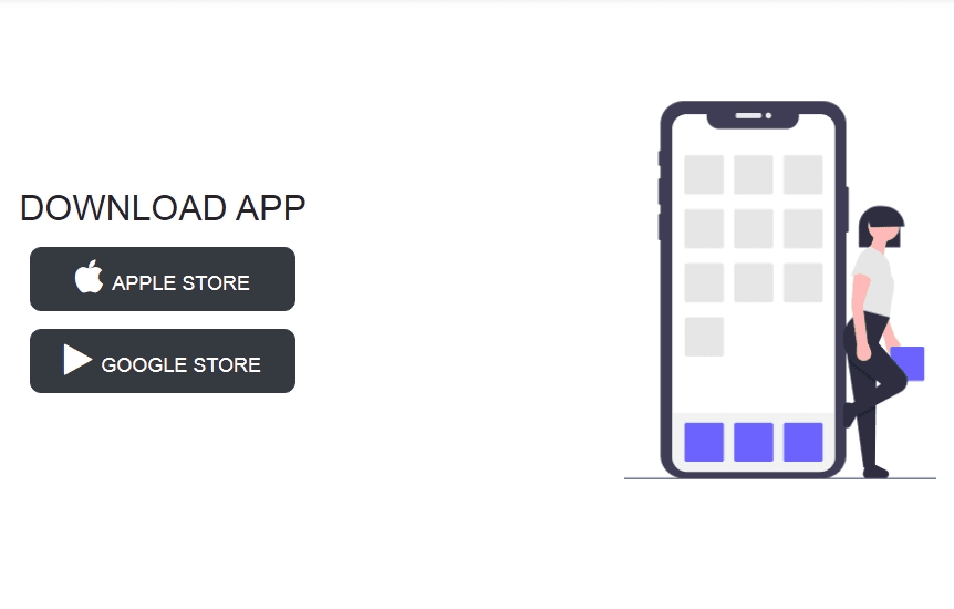 Download app template with play store buttons