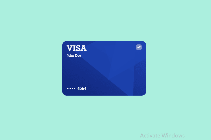 credit card template with clip-path property and animation
