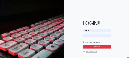 Full page login form with image