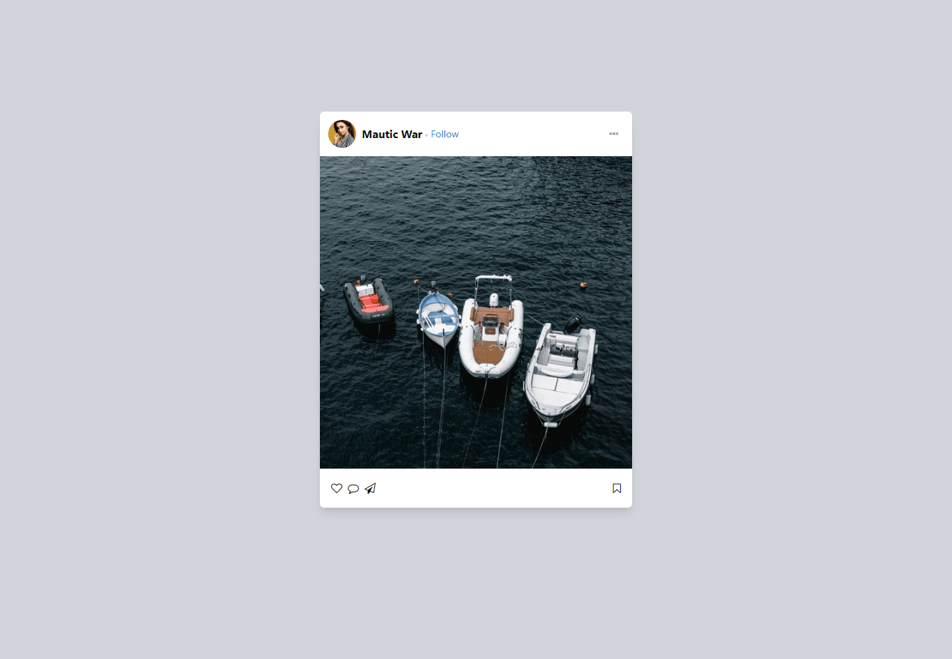 instagram feed template with font awesome icons