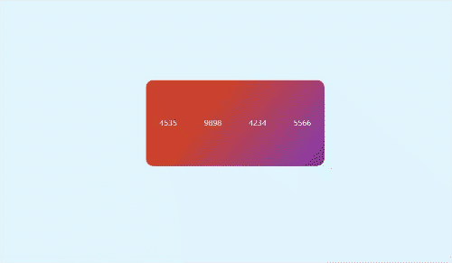 credit card with animation effect