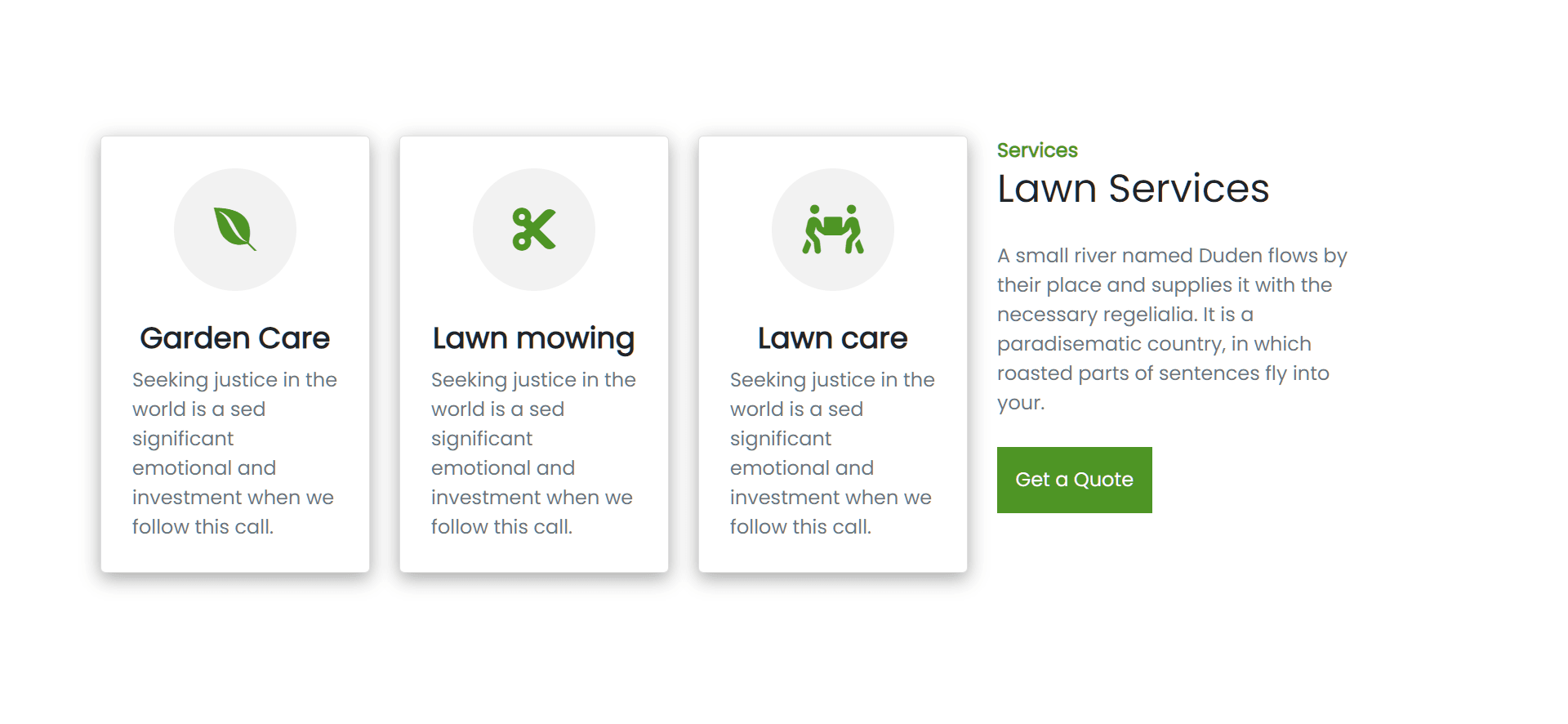 Our services with hover effect