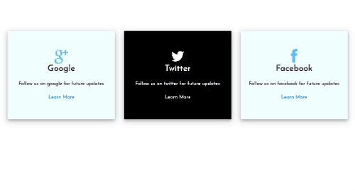 Social cards with font awesome icons