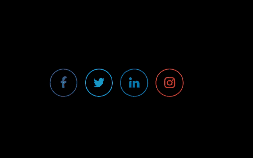 rounded circle social media icons with animation