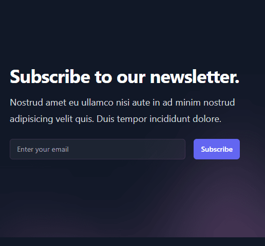 subscribe now form with a description