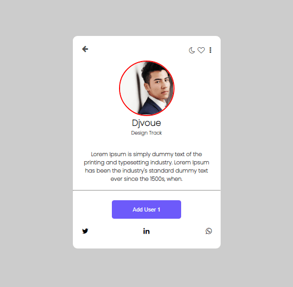 profile card with click events