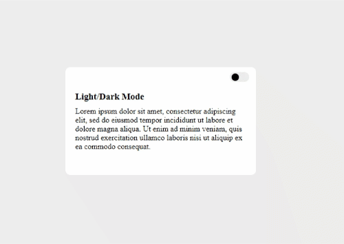 Dark/Light mode with custom toggle button