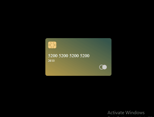 credit card using gradient color